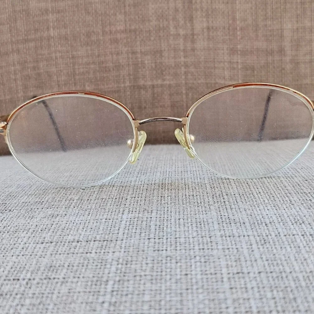 Escada Vintage Glasses Frame Half Rim Gold Tone Women Eyeglasses Frame only